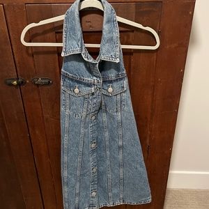 ZARA denim halter dress NWT